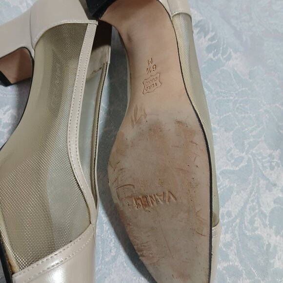 Retro Style Van Eli Pearl Colored Pumps Size 6 1/2 M - Picture 8 of 9